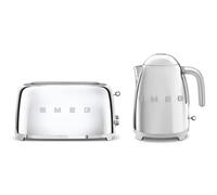 Smeg Bundle Set TSF02 4 Slice 2 Long-Slot Toaster & KLF04 Kettle Bundle - Stainless Steel