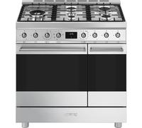 Smeg C92GMX2 - Stainless Steel 90cm Dual Fuel Range Cooker - Gas Hob - A Energy Rating