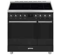 Smeg C92IPMB2 90cm Symphony Classic Electric Range Cooker - Matte Black & Steel
