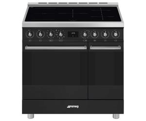 Smeg C92IPMB2 90cm Symphony Classic Electric Range Cooker - Matte Black & Steel
