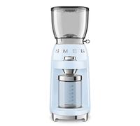 Smeg CGF01PBUK Coffee Grinder, Aluminium Construction, 50's Retro Style, 8 Programme Settings and 3 Grinding Grades, Pastel Blue