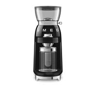 Smeg CGF03BLUK 50's Style Electric Coffee Grinder, Features a Conical Burr, 30 Bean Grinding Levels, Black