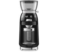 Smeg CGF03BLUK 50's Style Electric Coffee Grinder, Features a Conical Burr, 30 Bean Grinding Levels, Black