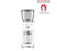 Smeg CGF11 50's Retro Style Coffee Bean Grinder - Free Gift RRP £20! - White