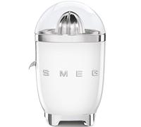 Smeg CJF01WHUK Retro 50's Style Citrus Juicer with Lid, Stainless Steel Reamer and Strainer, Anti-Drip Spout, White