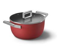 Smeg 50's Style Pan 24 cm Non-stick Casserole Dish - Red, Red