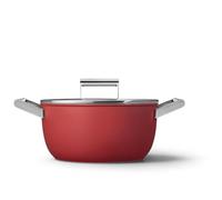 Smeg CKFC2411RDM 24cm Casserole with lid and 2 handles in Red