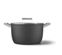 Smeg CKFC2611BLM Casserole Pan 26cm and Lid Black, Non-Stick, Aluminium, Patented Base