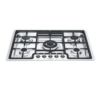 Smeg Classic 70cm Ultra Low Profile 5 Burner Gas Hob PGF75-4 Stainless Steel
