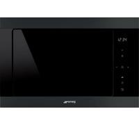 Smeg Classic FMI325N 25 Litre 39cm High, Built In Small Microwave With Grill - Matt Black, Black