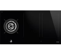 Smeg Classic PM3953D 90cm Mixed Fuel Induction Hob - Black, Black