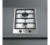 Smeg Classic Ultra Low Profile Modular 2 Burner Gas Hob PGF32G Stainless Steel