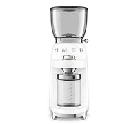 Smeg Coffee Grinder, Aluminium Construction, 50's Retro Style, 8 Programme Settings and 3 Grinding Grades, White CGF11WHUK