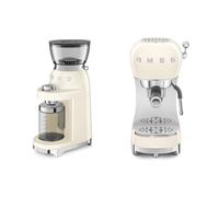 Smeg Coffee Grinder in Cream & Espresso Coffee Machine Smeg Cream