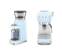 Smeg Coffee Grinder In Pastel Blue & Espresso Coffee Machine Blue One Size