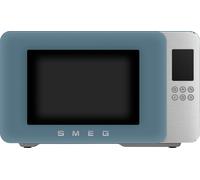 Smeg Collezione MOC01SBMUK 26 Litre 30cm High, Freestanding Small Microwave With Grill - Storm Blue, Blue