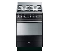 Smeg Concert 60cm Dual Fuel Cooker - Black SUK61MBL9