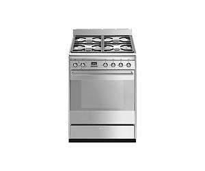 Smeg Concert 60cm Dual Fuel Cooker - Stainless Steel