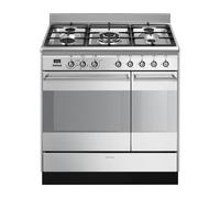 Smeg Concert 90cm Dual Fuel Double Oven Range Cooker - Stainless Stee SUK92MX9-1