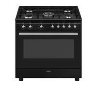 Smeg Concert 90cm Dual Fuel Range Cooker Black CX91GMBL