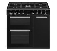 Smeg Concert 90cm Dual Fuel Range Cooker - Black CX93GMBL [EEK: A]