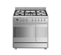 Smeg Concert 90cm Dual Fuel Range Cooker - Stainless Steel SCB92MX8