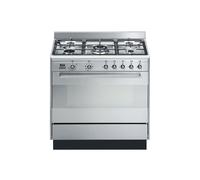 Smeg Concert 90cm Dual Fuel Single Oven Range Cooker - Stainless Steel SUK91MFX9