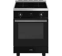 Smeg Concert C6IPBLT2 60cm Electric Cooker with Induction Hoband Pyrolytic Cleaning - Black - A Rated, Black