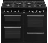 Smeg CX113GMBL - Black 110cm Range Cooker - Dual Fuel Triple Cavity - A/B Energy