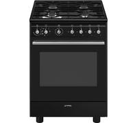 Smeg Concert CX61GMBL 60cm Wide Black Dual Fuel Freestanding Cooker