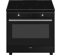 Smeg Concert CX91IMBL 90cm Wide Black Induction Freestanding Cooker