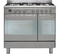 Smeg Concert SUK92MX9-1 90cm Dual Fuel Range Cooker with Gas Hob - Stainless Steel - A/A Rated, Stainless Steel