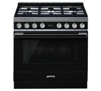 Smeg CPF9GPBL 90cm Portofino Dual Fuel Range Cooker - Black