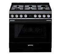 Smeg CPF9GPBL - Black 6 Zone Dual Fuel Cooker - A+ energy