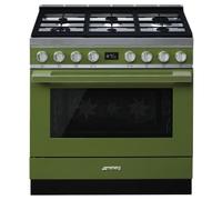 Smeg CPF9GPOG 90cm Portofino Dual Fuel Range Cooker - Olive Green