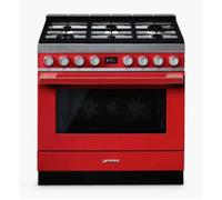 Smeg CPF9GPR - Red 6 Zone Dual Fuel Cooker - A+ energy