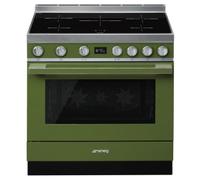 Smeg CPF9IPOG cooker Freestanding cooker Electric Zone induction hob Olive