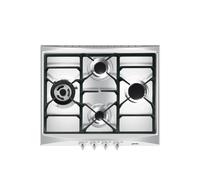 Smeg Cucina 60cm 4 Burner Gas Hob with Wok Burner - Stainless Steel SR264XGH2