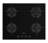 Smeg Cucina 60cm Gas on Glass 4 Burner Gas Hob - Black PV264B