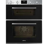 Smeg Cucina DUSF400B Black/Stainless Steel Built-Under Double Oven