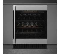 Smeg 38 Bottle Capacity Built-In Dual Zone Wine Cooler - Stainless Steel
