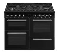 Smeg CX113GMBL 110cm Concert Dual Fuel Range Cooker - BLACK