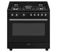 Smeg CX91GMBL 90cm Classic Single Cavity Dual Fuel Range Cooker - BLACK