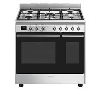 Smeg Concert CX92GM 90cm wide Dual Fuel Range Cooker with Gas Hob - Stainless Steel - A Rated, Stainless Steel