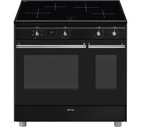 Smeg CX92IMBL - Black 90x60 cm Concert Classic Full Electric Cooker with Induction Hob - A energy