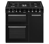 Smeg CX93GMBL 90cm Classic Dual Fuel Range Cooker - BLACK