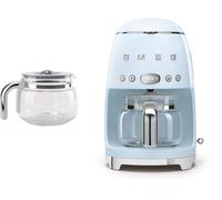 Smeg DCF02 Drip Filter Coffee Machine +DCG01 Glass Carafe Spare Jug Bundle - Pastel Blue