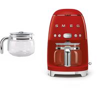 Smeg DCF02 Drip Filter Coffee Machine +DCG01 Glass Carafe Spare Jug Bundle - Red
