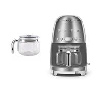Smeg DCF02 Drip Filter Coffee Machine +DCG01 Glass Carafe Spare Jug Bundle - Stainless Steel