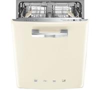 Smeg DIFABCR Fully Integrated Full Size Dishwasher - Cream Control Panel with Fixed Door Hinge Kit - B Rated, Cream